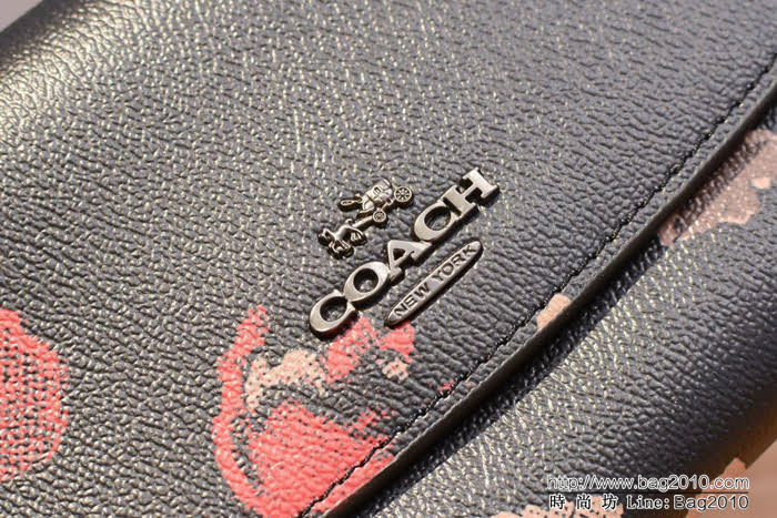 COACH蔻馳 專櫃代購 復古山茶花 長款信封翻蓋錢包 55675  Chz1207